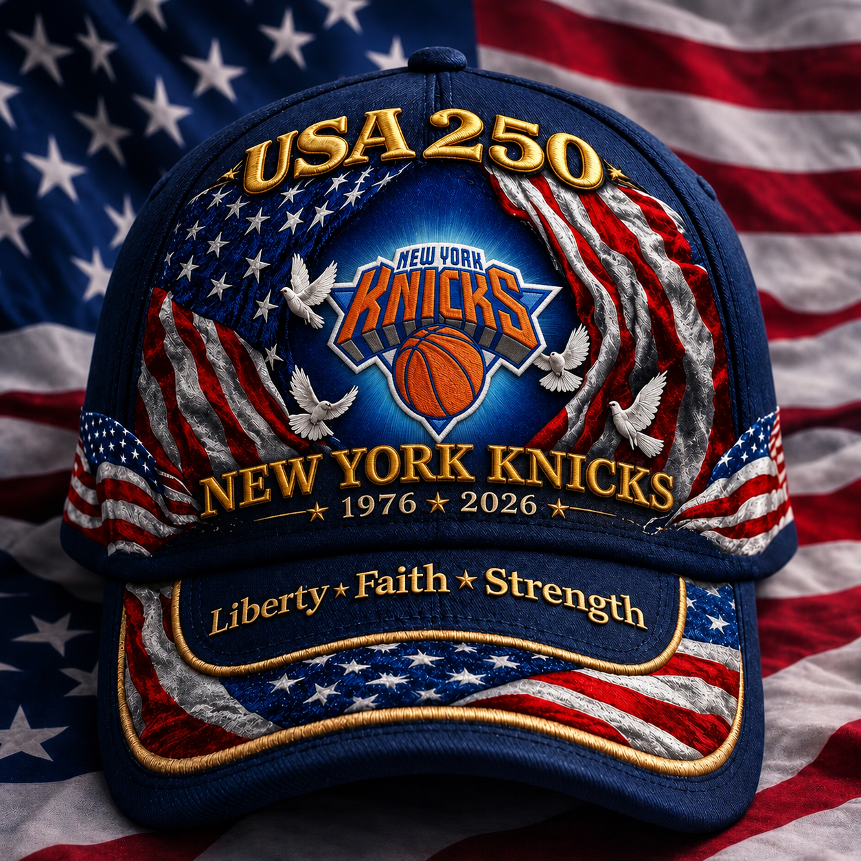 PREMIUM NBA x  NYK 250 Years Anniversary Of Freedom Cap V1 300626 NDT VHM