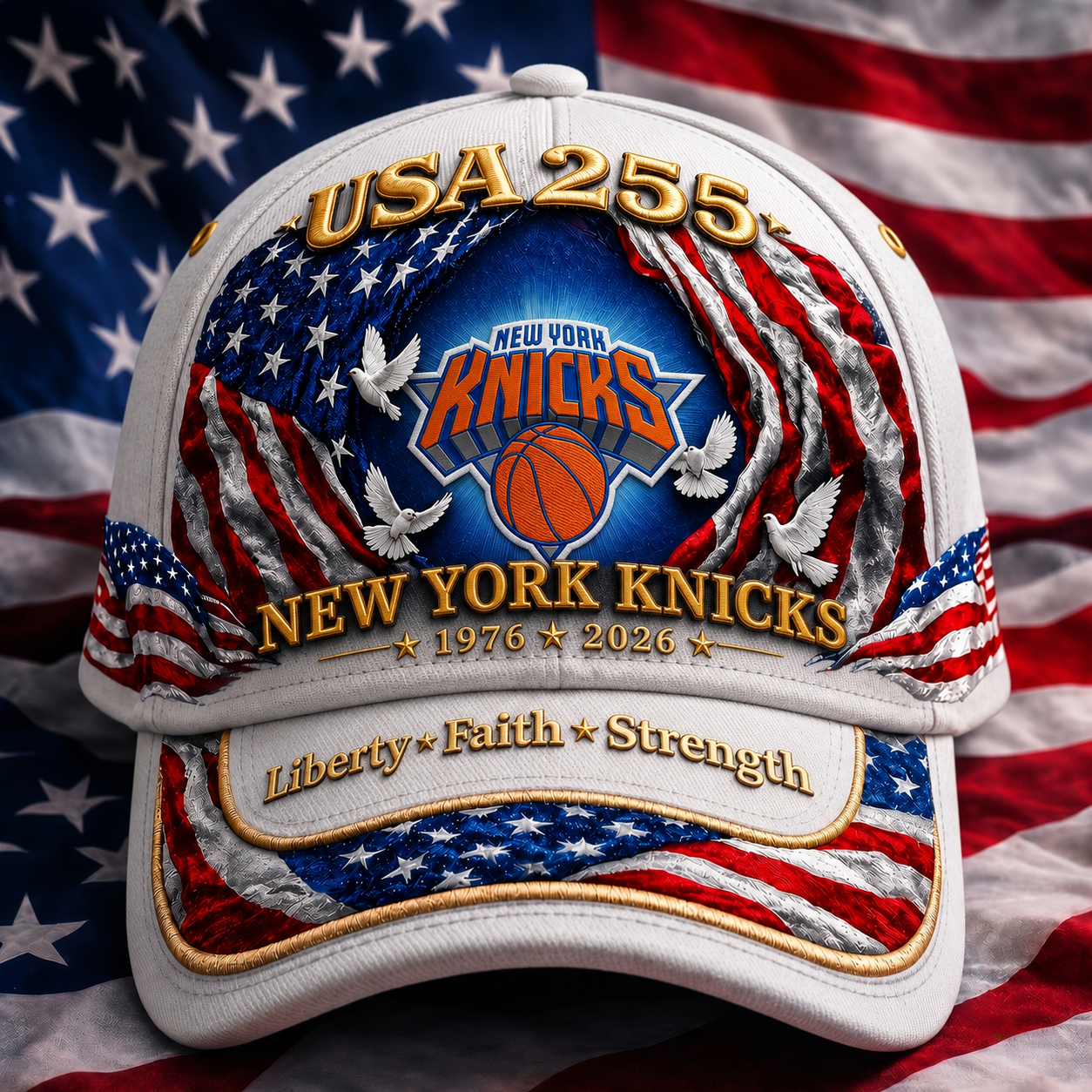 PREMIUM NBA x  NYK 250 Years Anniversary Of Freedom Cap V1 300626 NDT VHM