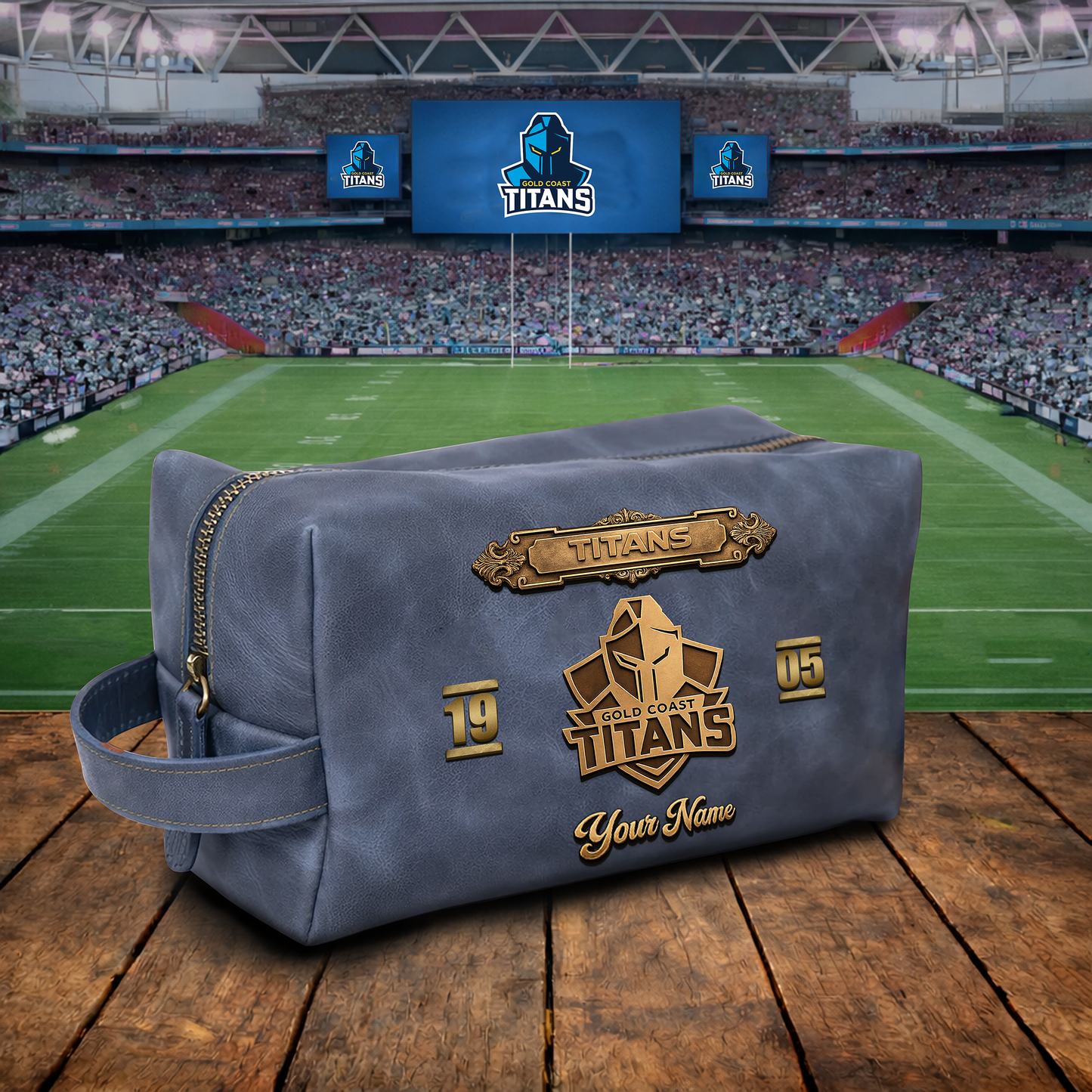 PREMIUM NRL  X GCT 3D EMBOSSED LEATHER TOILETRY BAG Limited Edition NDT VHM