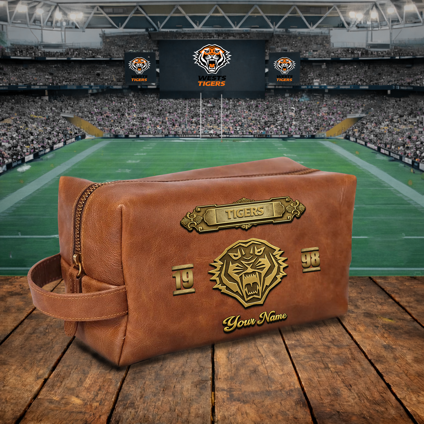 PREMIUM NRL  X WT 3D EMBOSSED LEATHER TOILETRY BAG Limited Edition NDT VHM