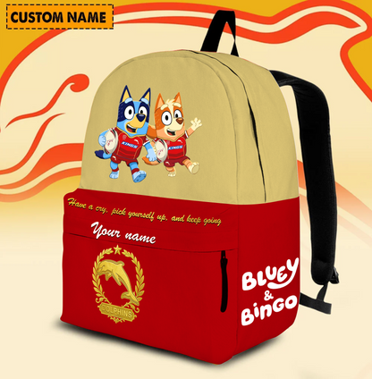 PREMIUM NRL X DOL Schoolbag  Bluey & Bingo  Personalized Gifts For Son Limited Edition NDT VHM 030326