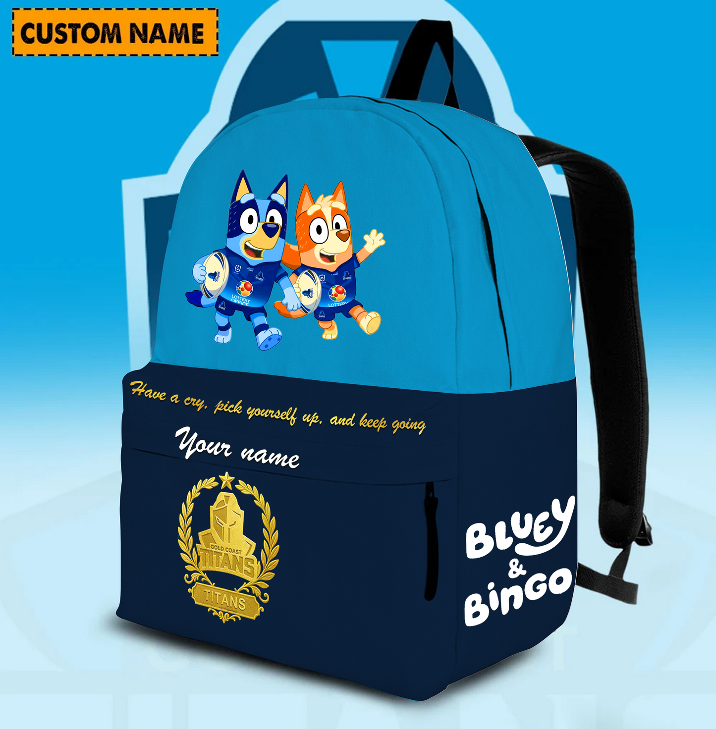 PREMIUM NRL X GCT Schoolbag  Bluey & Bingo  Personalized Gifts For Son Limited Edition NDT VHM 030326