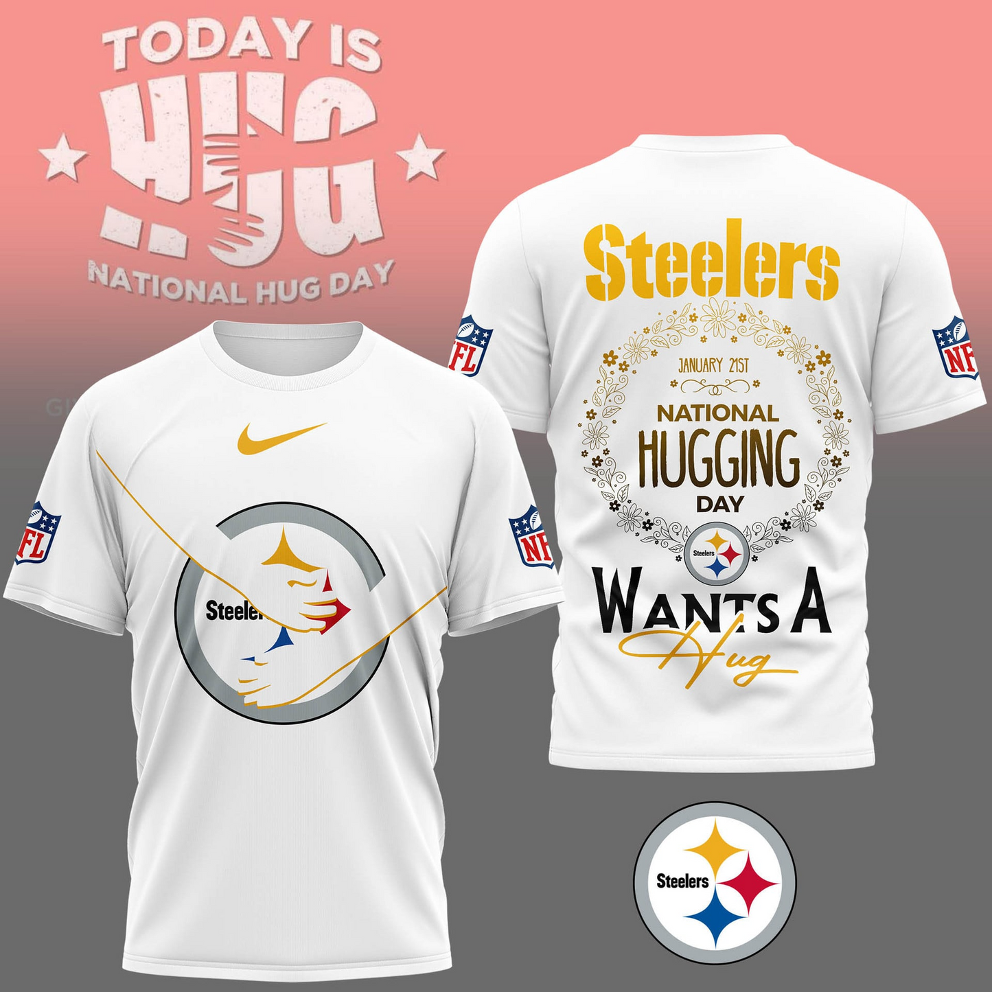 PS Premium NFL National Hugging Day 3D Shirt DDT NTL
