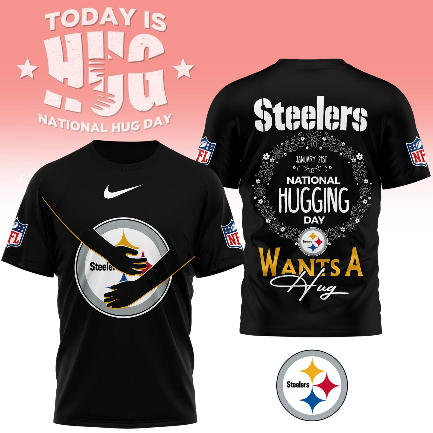 PS Premium NFL National Hugging Day 3D Shirt DDT NTL