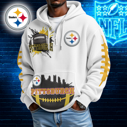 PS Premium NFL Waffle Zipper Long Sleeve Hooded Sweatshirt DDT CTND