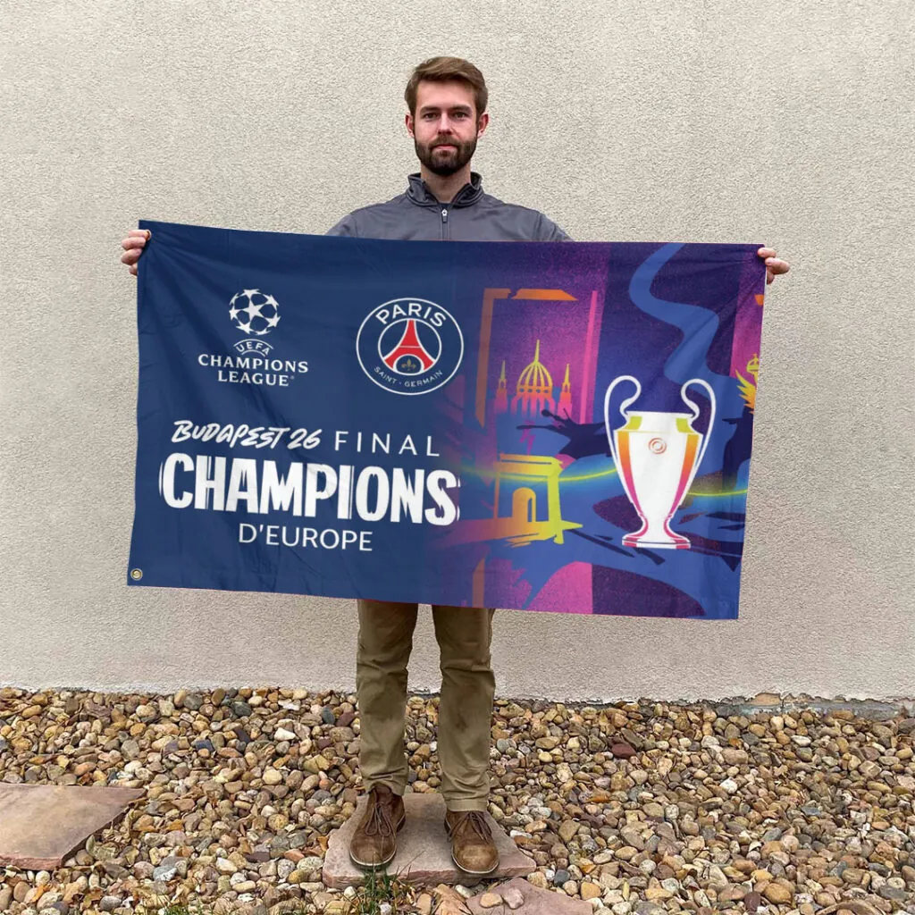 PSG 2526 Champions League Champions 3D Double-side House Flag V1 0106 DatND DVT
