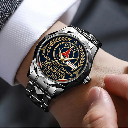 PSG Champions of Europe 2526 Black Stainless Steel Watch V6 0106 DatND DVT