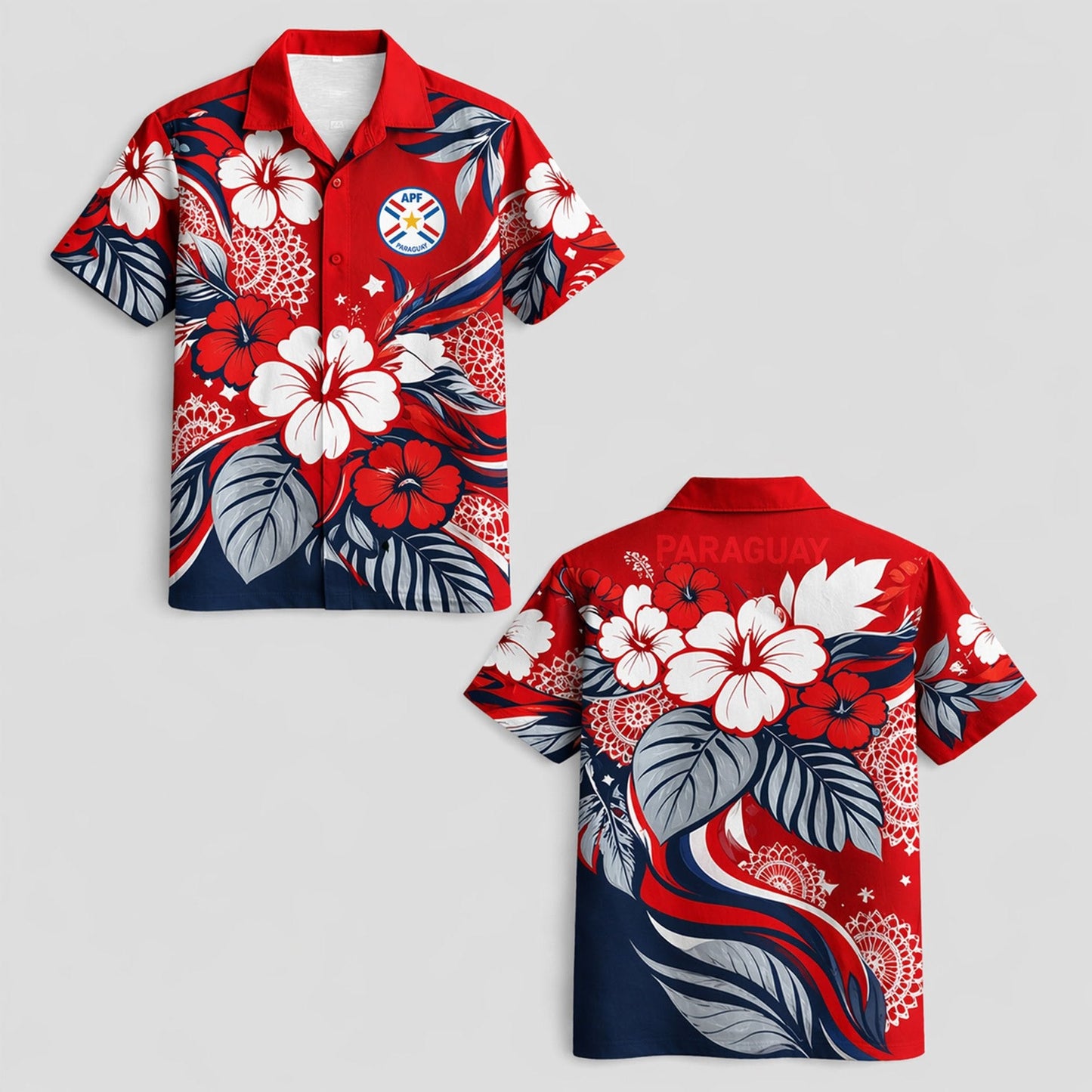 Paraguay World Cup 2026 Floral Hawaiian Shirt PVT02 DATND LBN 90526