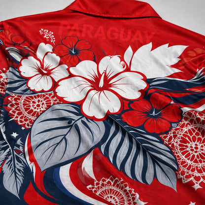Paraguay World Cup 2026 Floral Hawaiian Shirt PVT02 DATND LBN 90526