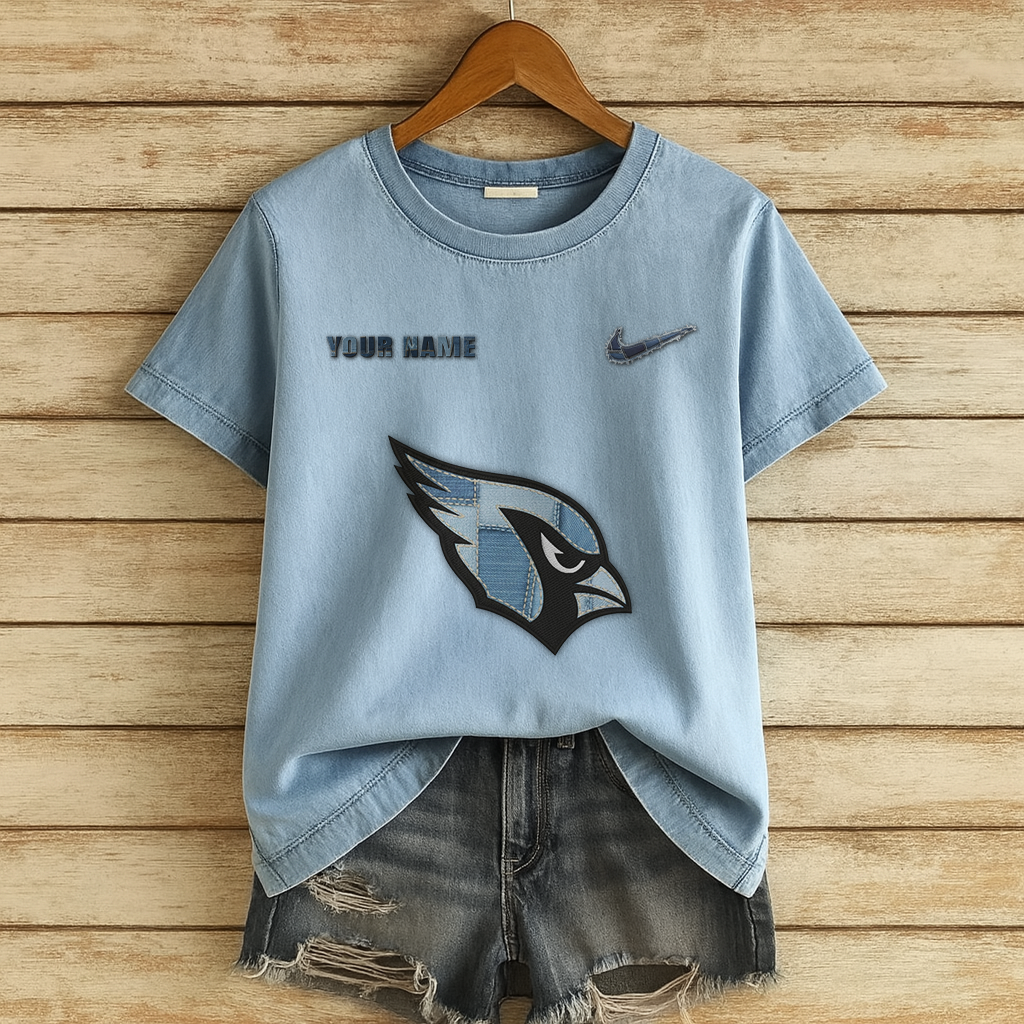 Personalized AC x NFL Denim Patchwork Art Shirt DDT NTL