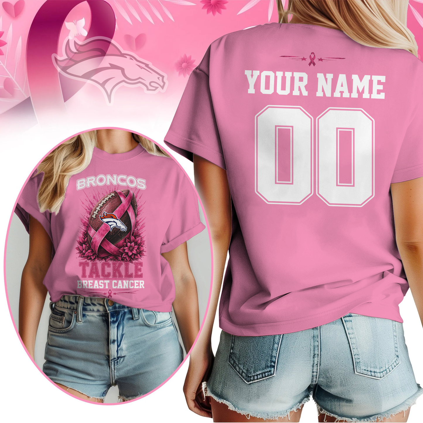 Personalized DB x NFL Premium Tackle Breast Cancer Shirt