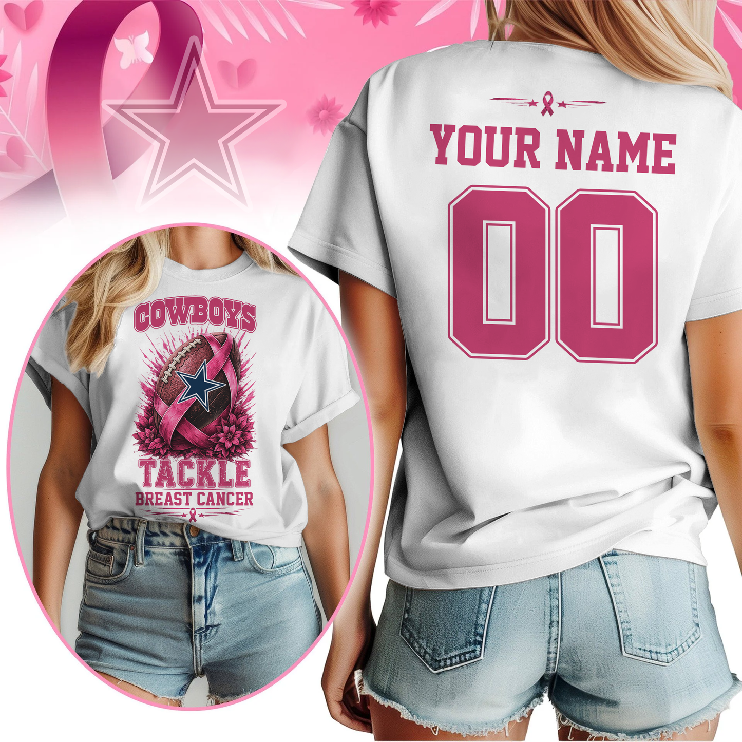 Personalized DC x NFL Premium Tackle Breast Cancer Shirt