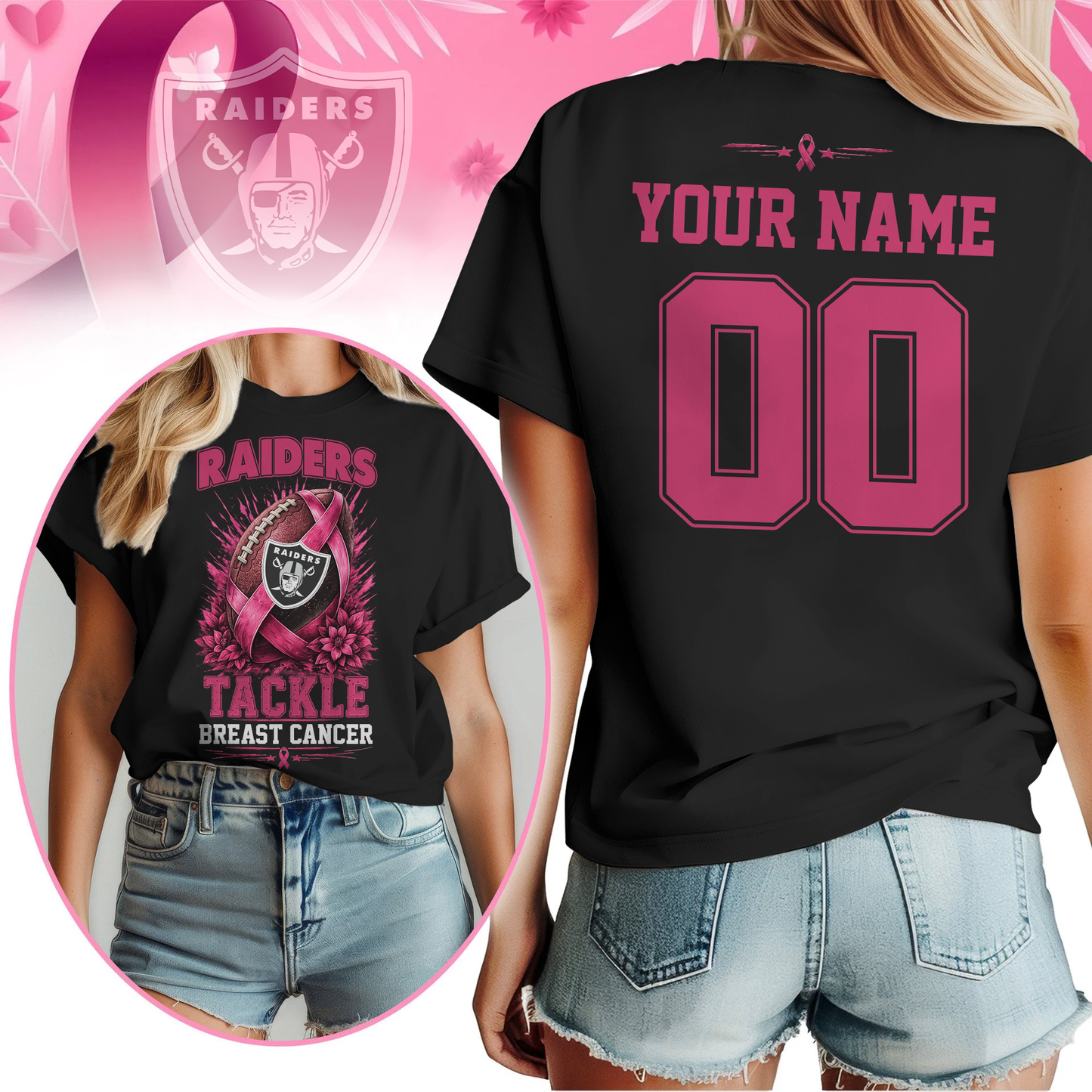 Personalized LVR x NFL Premium Tackle Breast Cancer Shirt