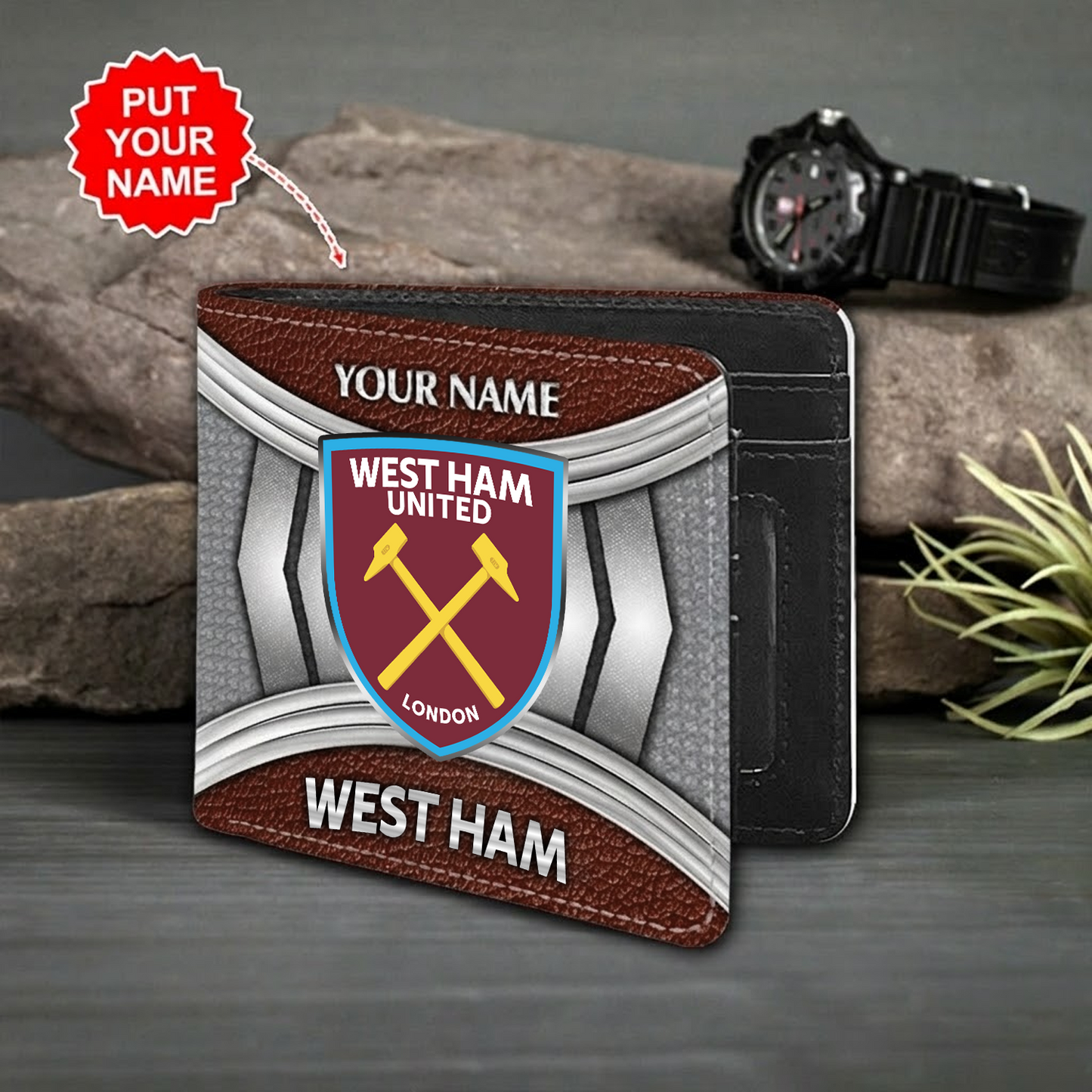Personalized WHU x EPL Custom name Leather Wallet DATND TANTD