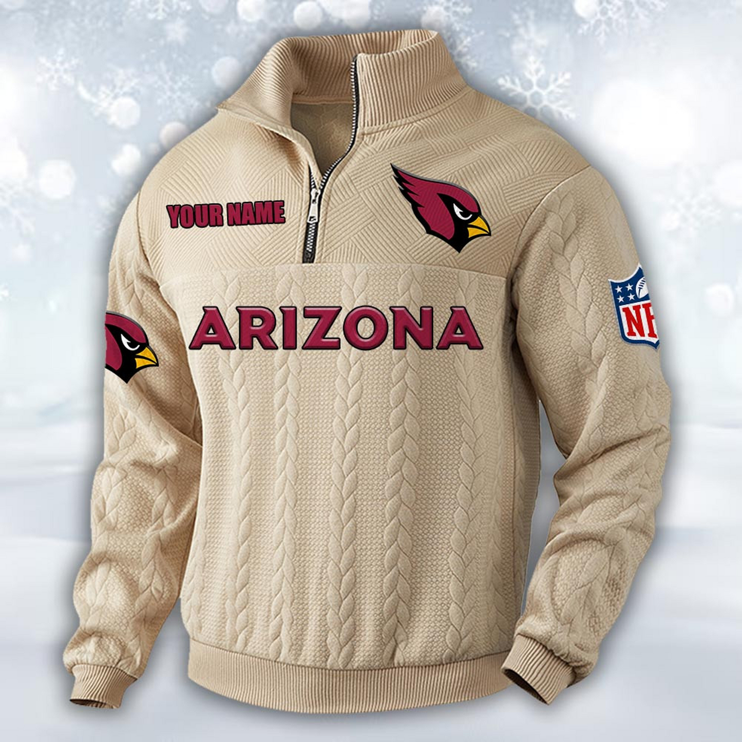 Premium ARI x NFL Cable Knit Quarter-Zip DATND TANTD