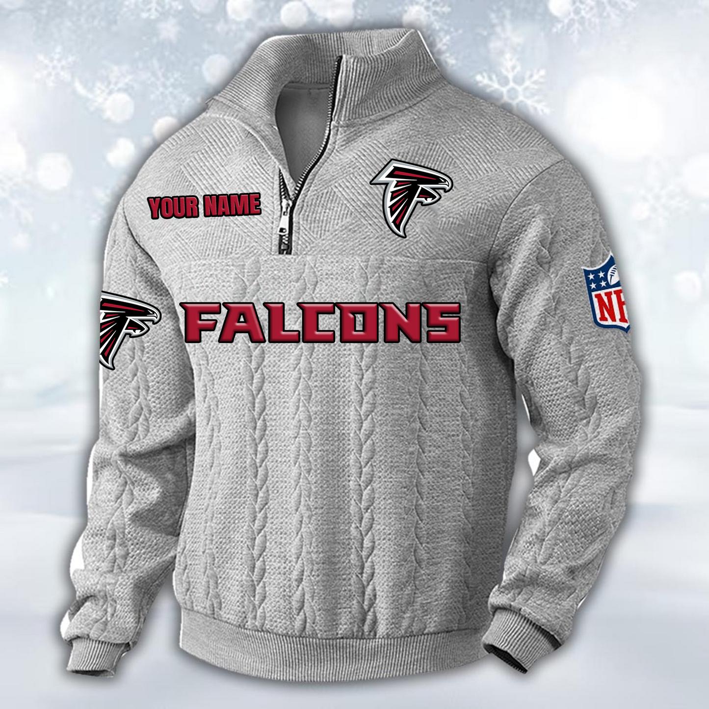 Premium ATL x NFL Cable Knit Quarter-Zip DATND TANTD