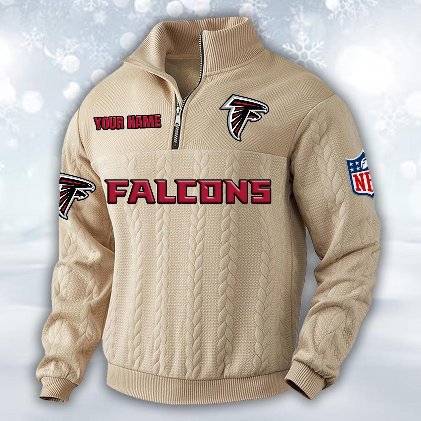 Premium ATL x NFL Cable Knit Quarter-Zip DATND TANTD