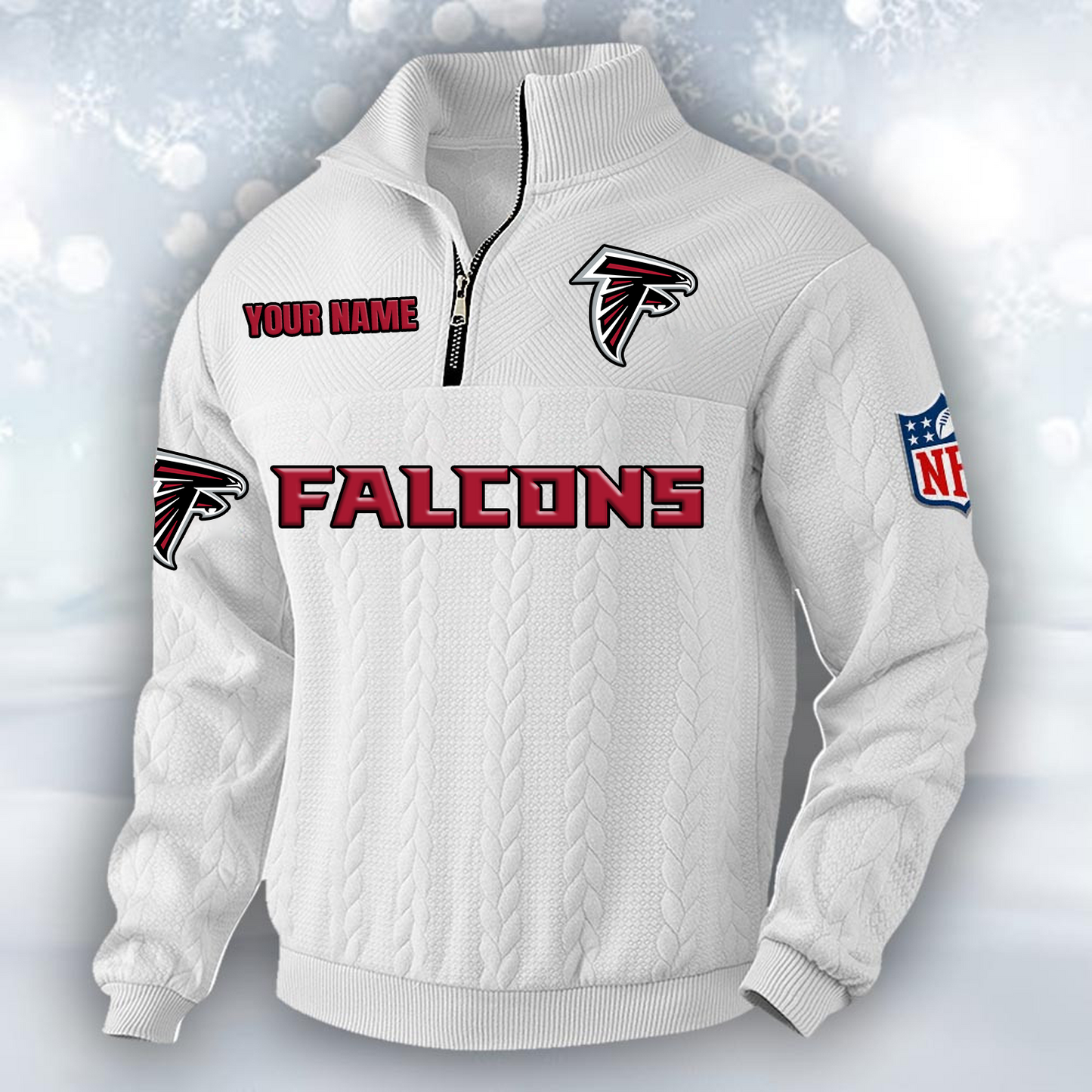 Premium ATL x NFL Cable Knit Quarter-Zip DATND TANTD