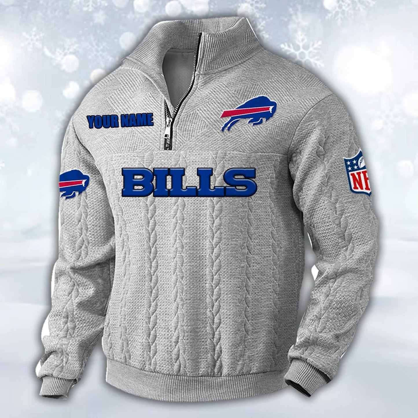 Premium BUF x NFL Cable Knit Quarter-Zip DATND TANTD