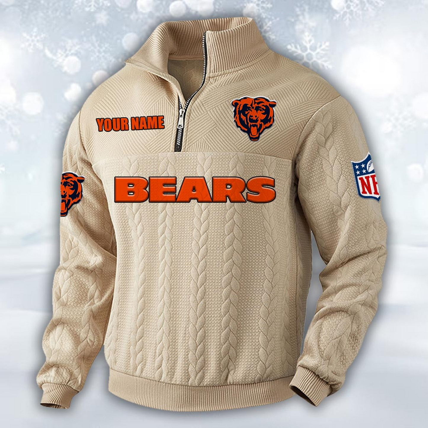 Premium CHI x NFL Cable Knit Quarter-Zip DATND TANTD