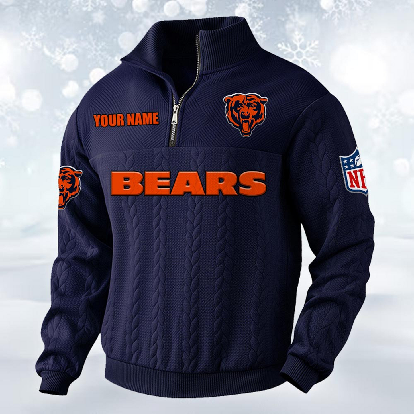 Premium CHI x NFL Cable Knit Quarter-Zip DATND TANTD
