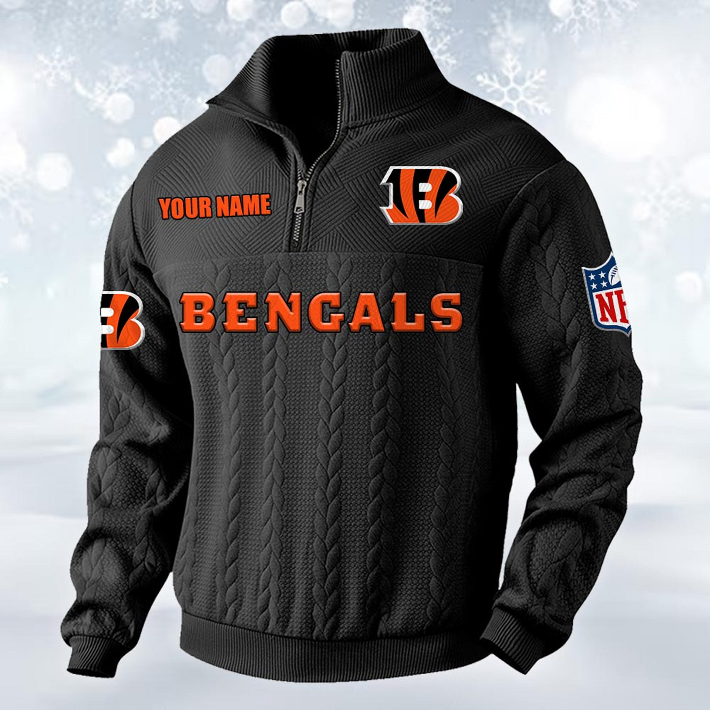 Premium CIN x NFL Cable Knit Quarter-Zip DATND TANTD
