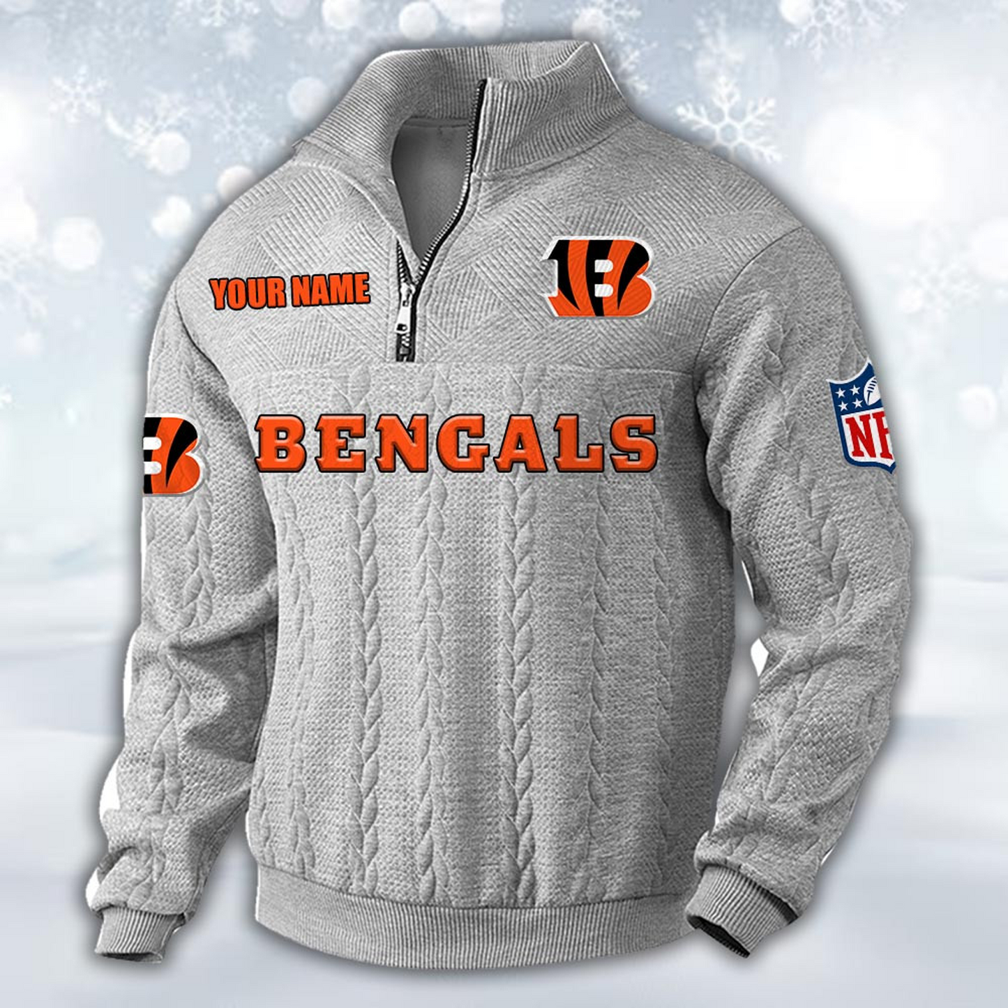 Premium CIN x NFL Cable Knit Quarter-Zip DATND TANTD