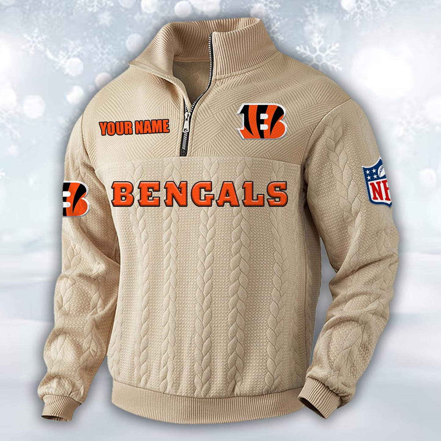 Premium CIN x NFL Cable Knit Quarter-Zip DATND TANTD