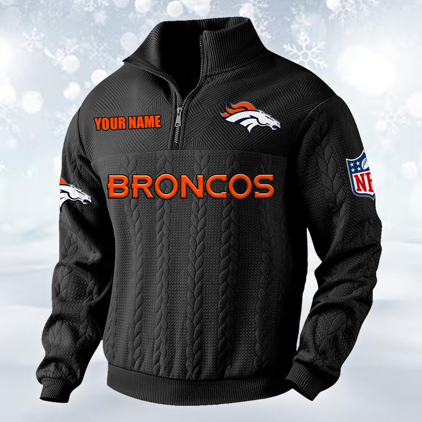 Premium DEN x NFL Cable Knit Quarter-Zip DATND TANTD