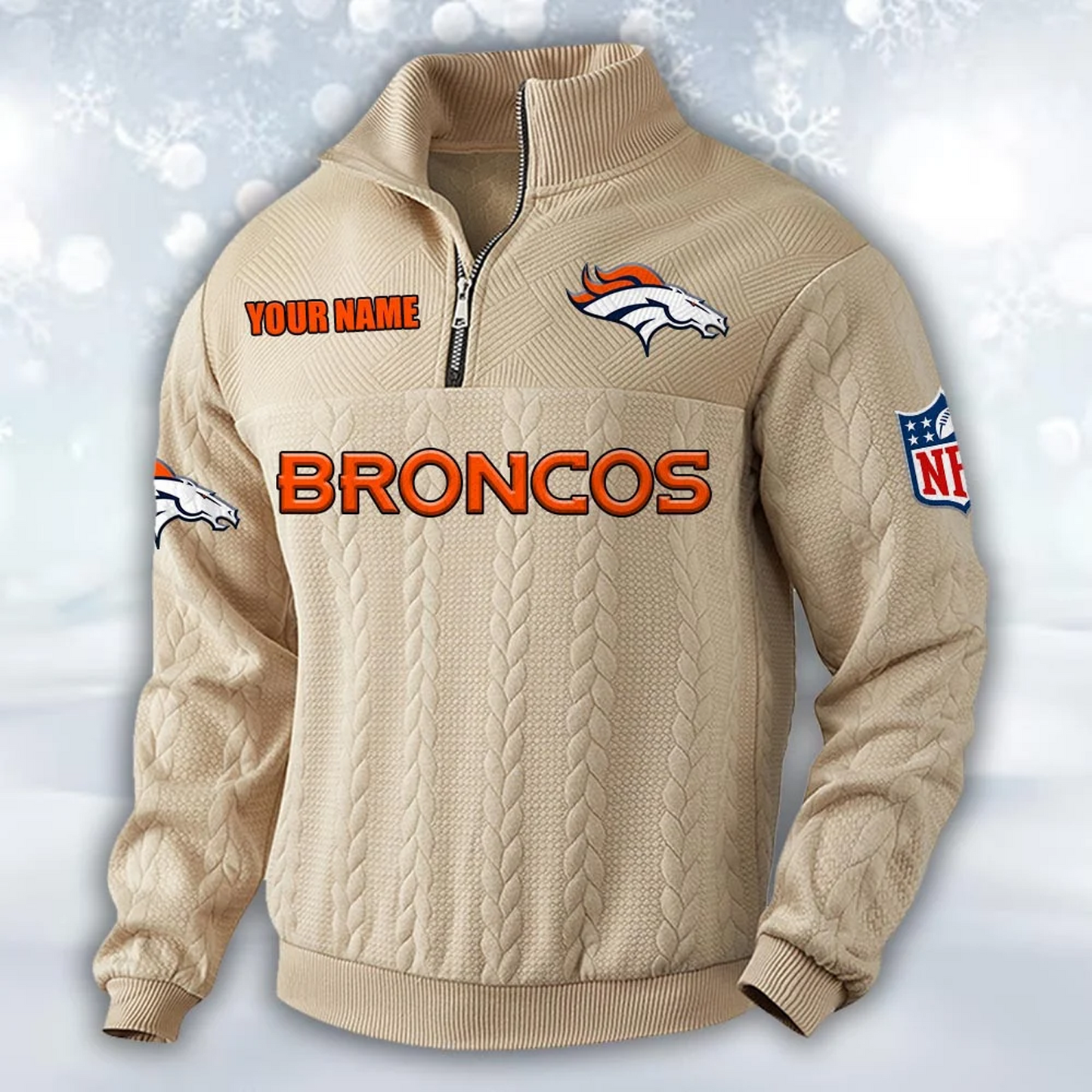 Premium DEN x NFL Cable Knit Quarter-Zip DATND TANTD