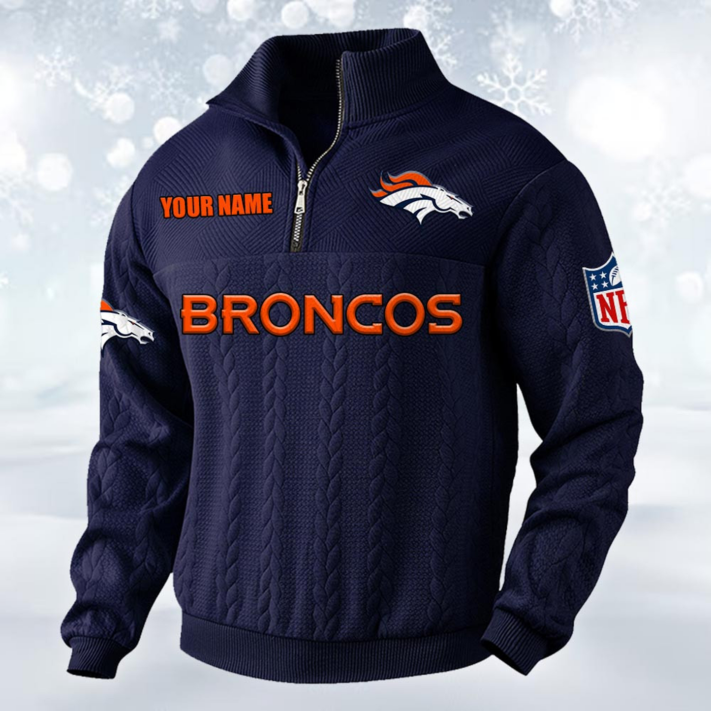 Premium DEN x NFL Cable Knit Quarter-Zip DATND TANTD