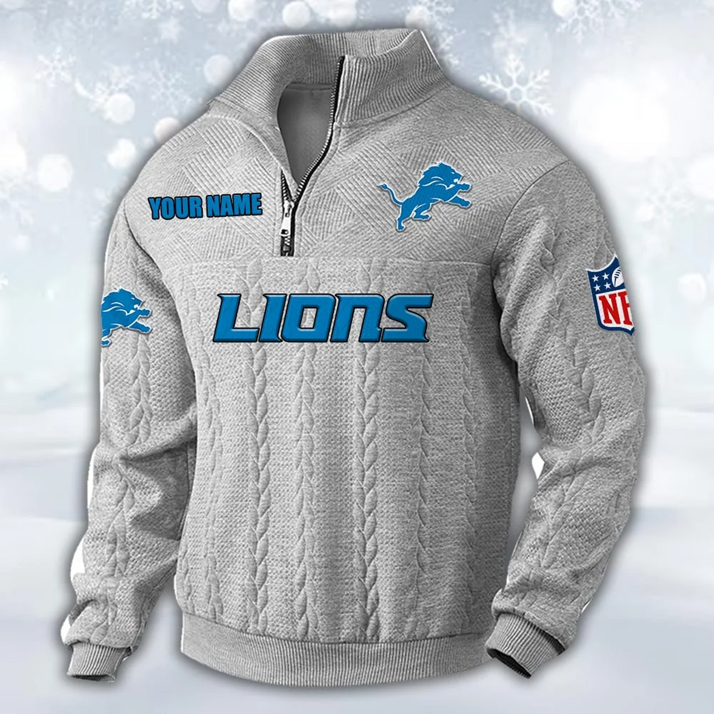 Premium DET x NFL Cable Knit Quarter-Zip DATND TANTD