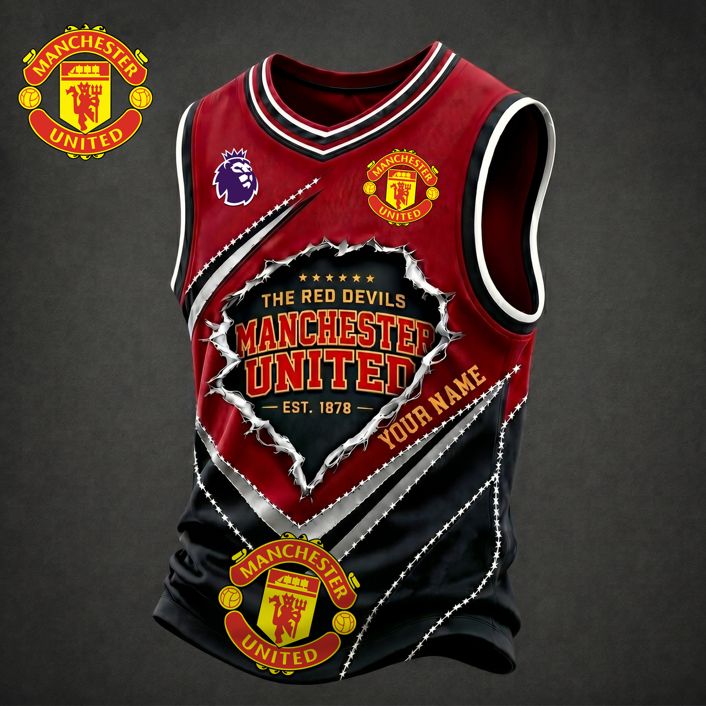 Premium EPL X MU Game Day V-neck Tank Top Shirt FOR SUMMER HOLIDAY NDT VHM 050626