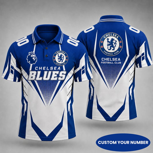 Premium EPL x CHE Gridiron Performance Polo Shirt for True Fans