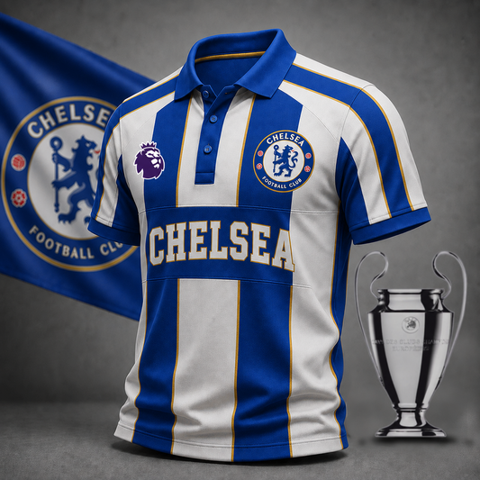 Premium EPL x CHE Heritage Stripe Rugby Polo Shirt