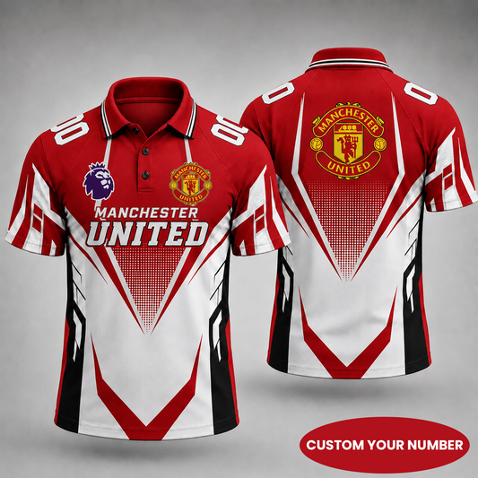 Premium EPL x MU Gridiron Performance Polo Shirt for True Fans