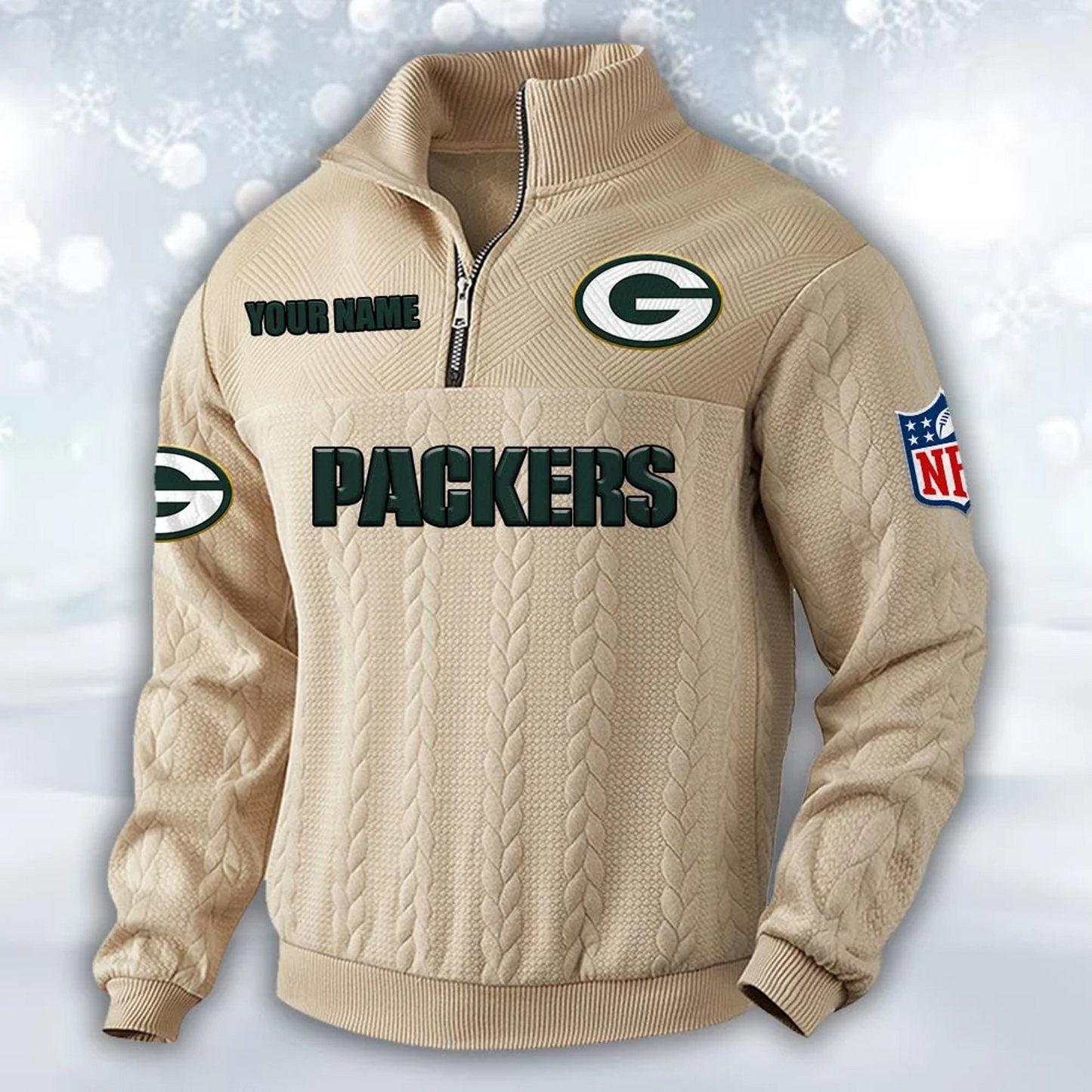 Premium GB x NFL Cable Knit Quarter-Zip DATND TANTD