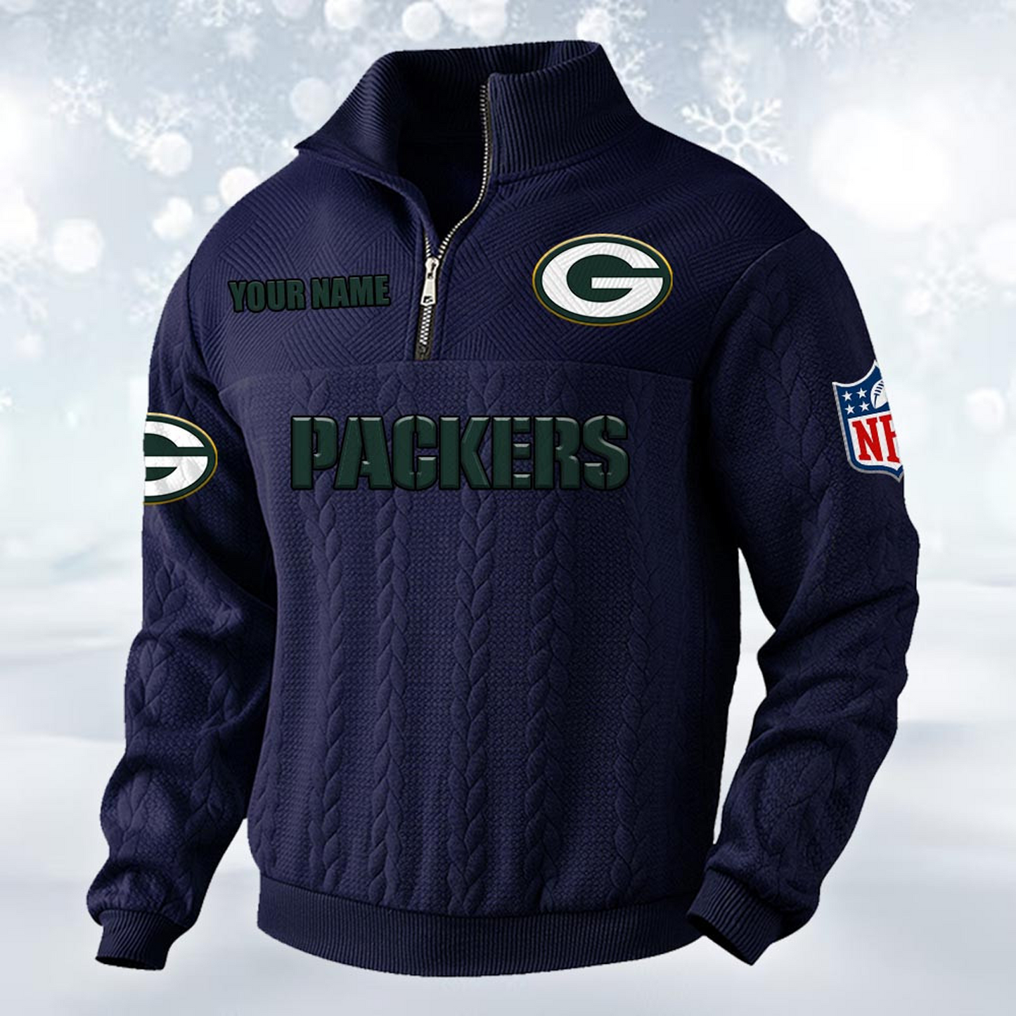 Premium GB x NFL Cable Knit Quarter-Zip DATND TANTD