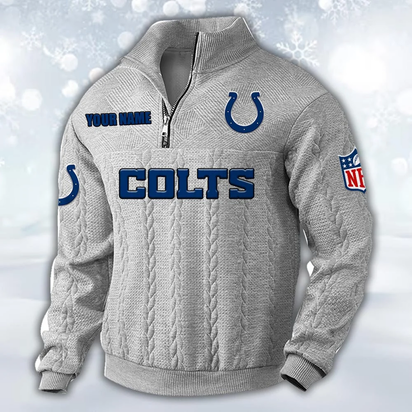Premium IND x NFL Cable Knit Quarter-Zip DATND TANTD