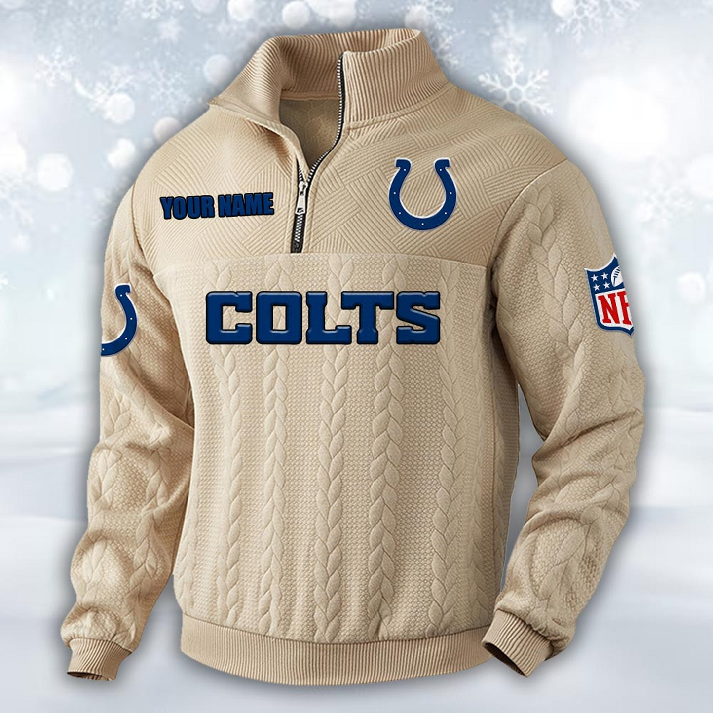 Premium IND x NFL Cable Knit Quarter-Zip DATND TANTD