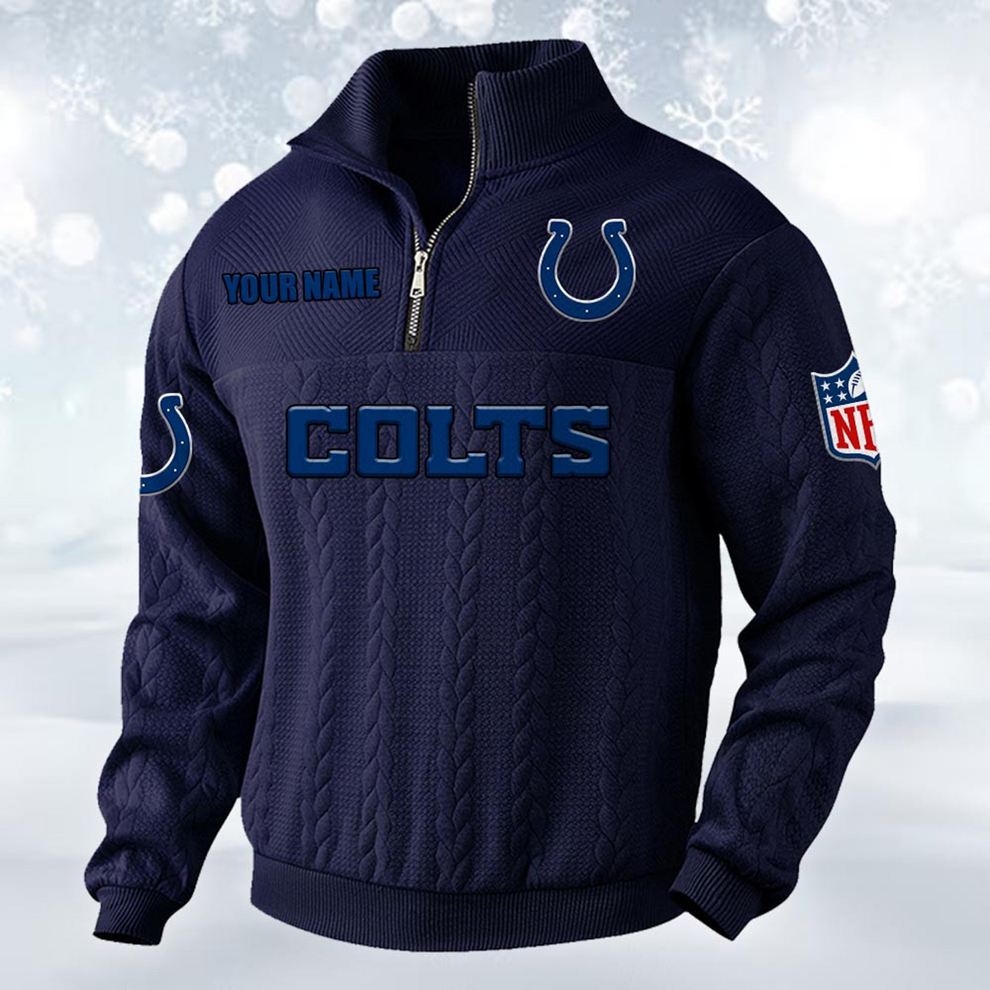 Premium IND x NFL Cable Knit Quarter-Zip DATND TANTD
