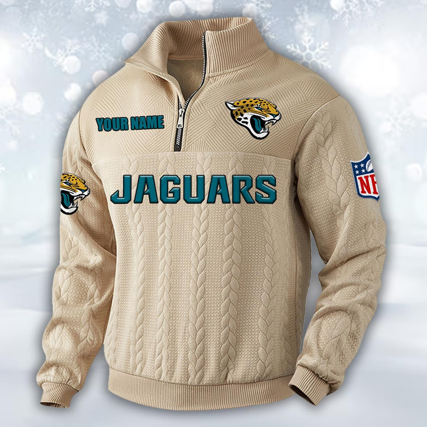 Premium JAC x NFL Cable Knit Quarter-Zip DATND TANTD