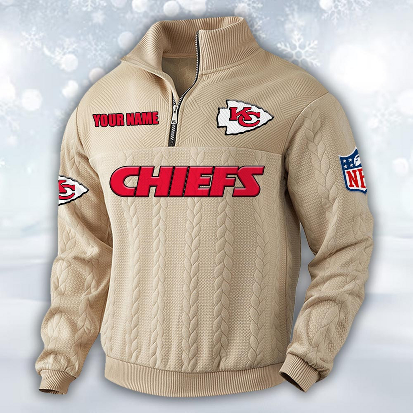Premium KCC x NFL Cable Knit Quarter-Zip DATND TANTD