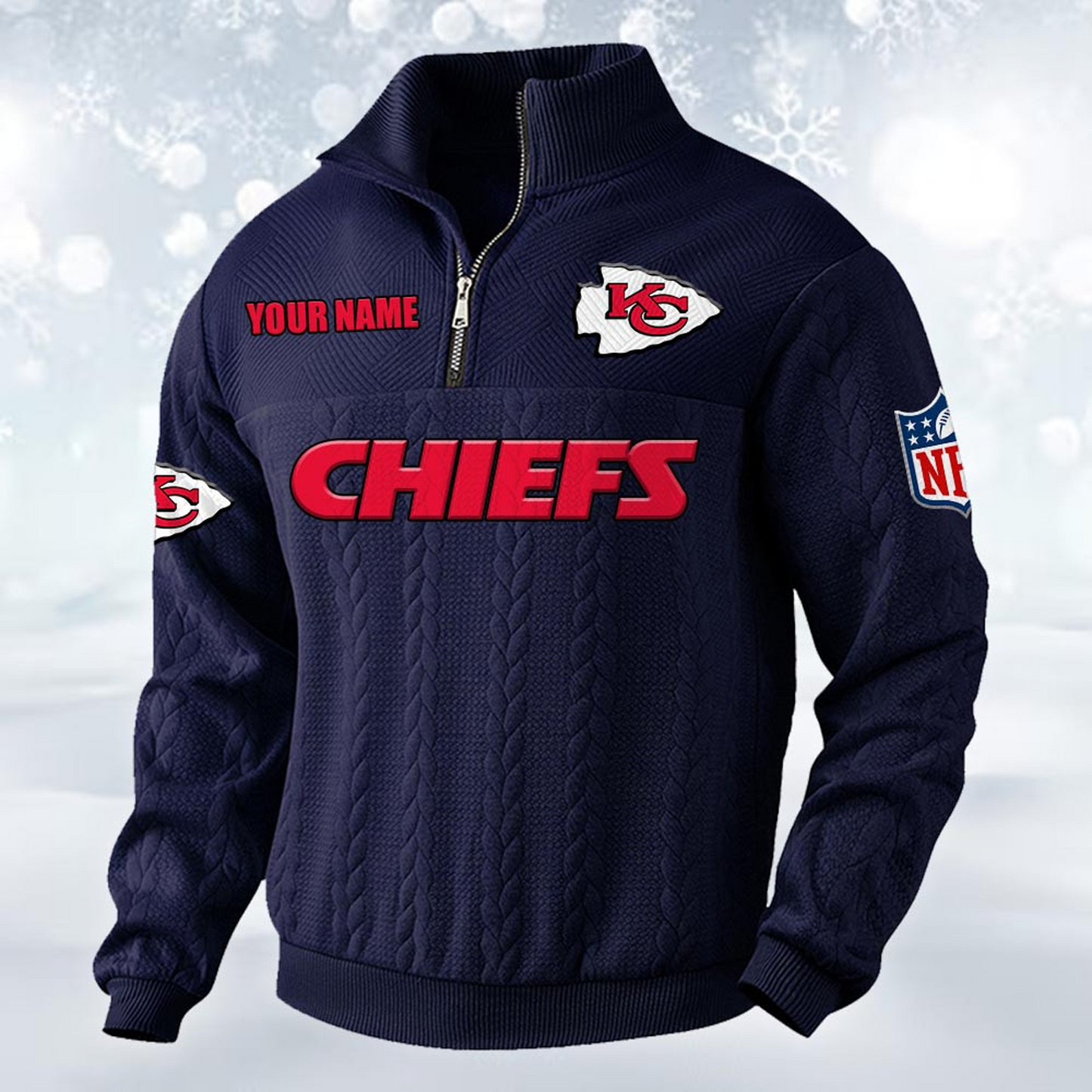 Premium KCC x NFL Cable Knit Quarter-Zip DATND TANTD