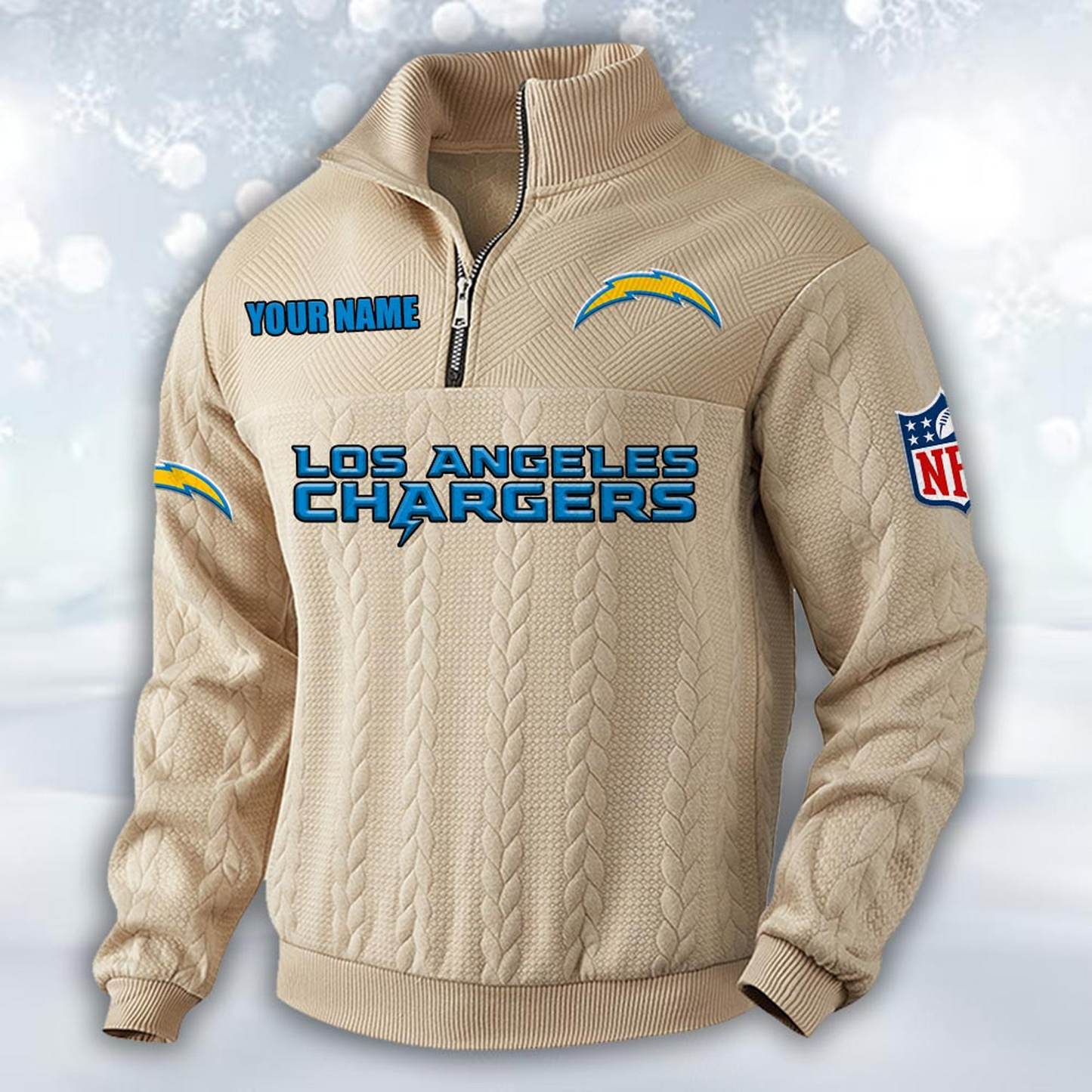 Premium LAC x NFL Cable Knit Quarter-Zip DATND TANTD
