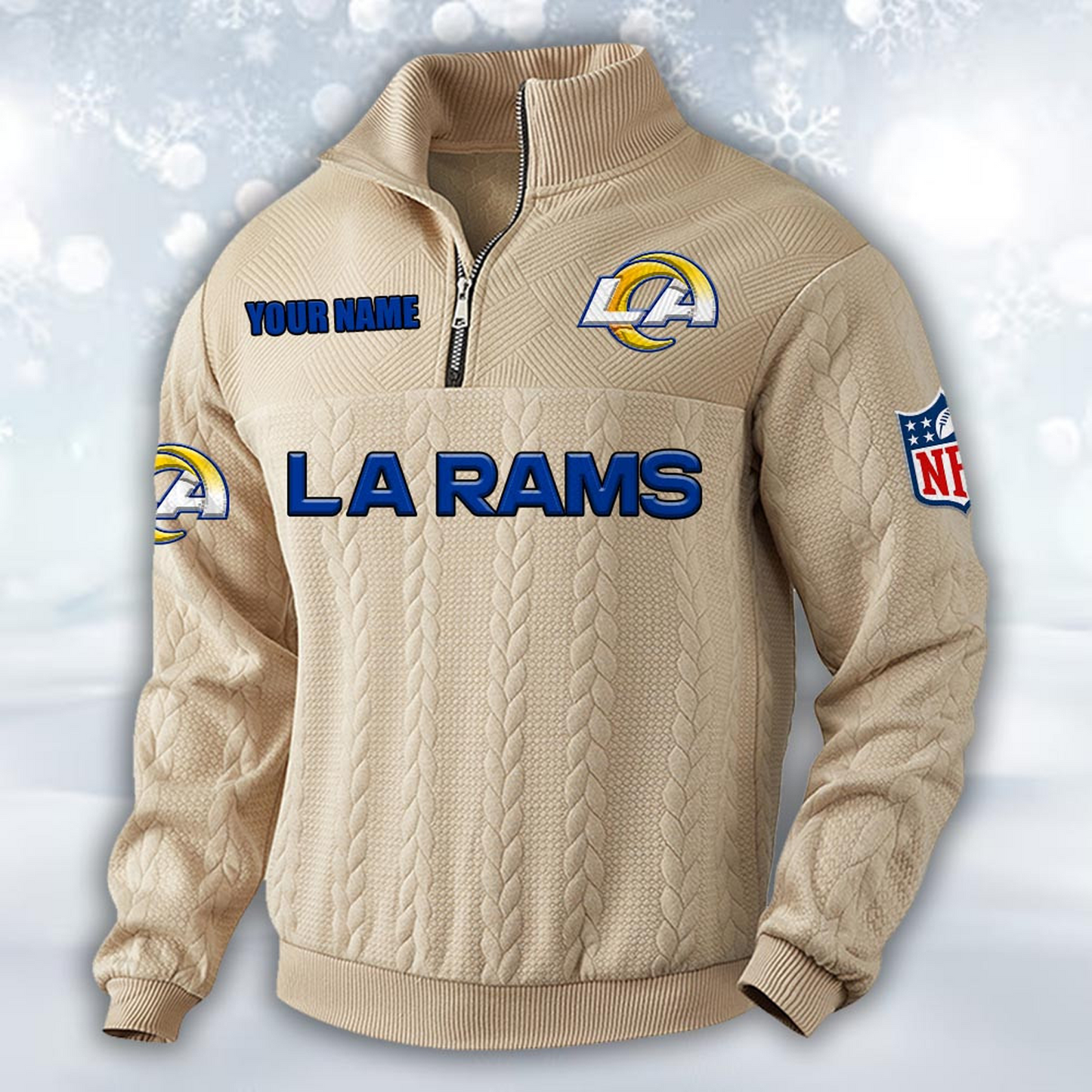 Premium LAR x NFL Cable Knit Quarter-Zip DATND TANTD
