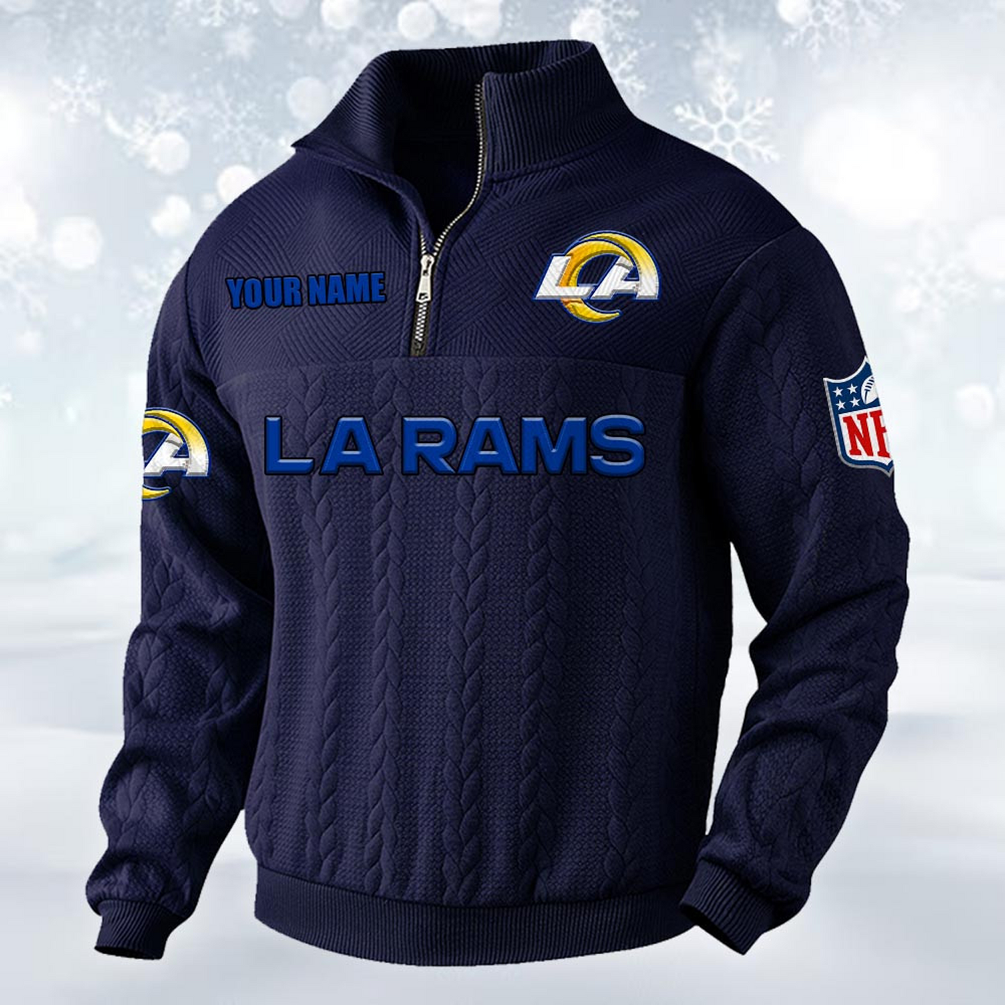 Premium LAR x NFL Cable Knit Quarter-Zip DATND TANTD