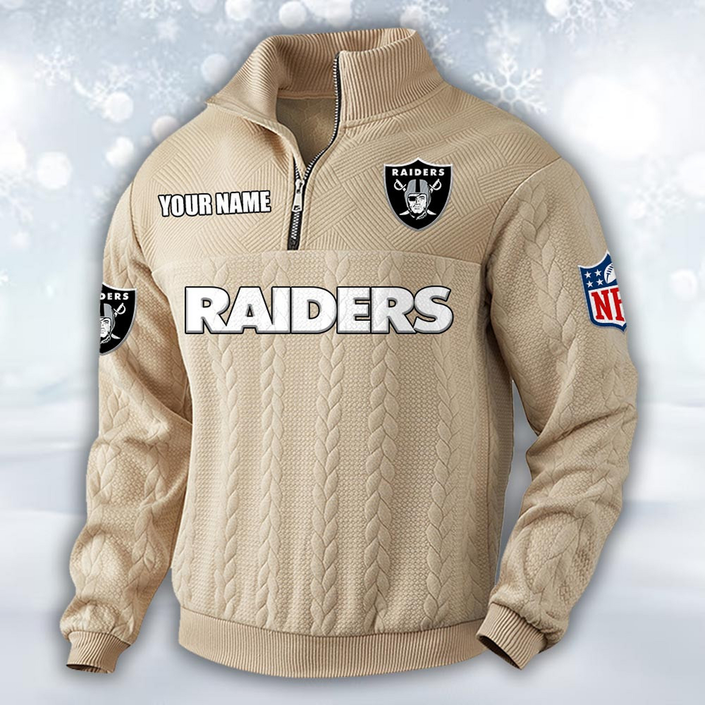 Premium LVR x NFL Cable Knit Quarter-Zip DATND TANTD