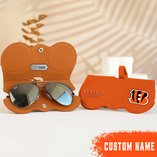 Premium Leather X NFL CIN Folding Eyewear Case NDT TDT
