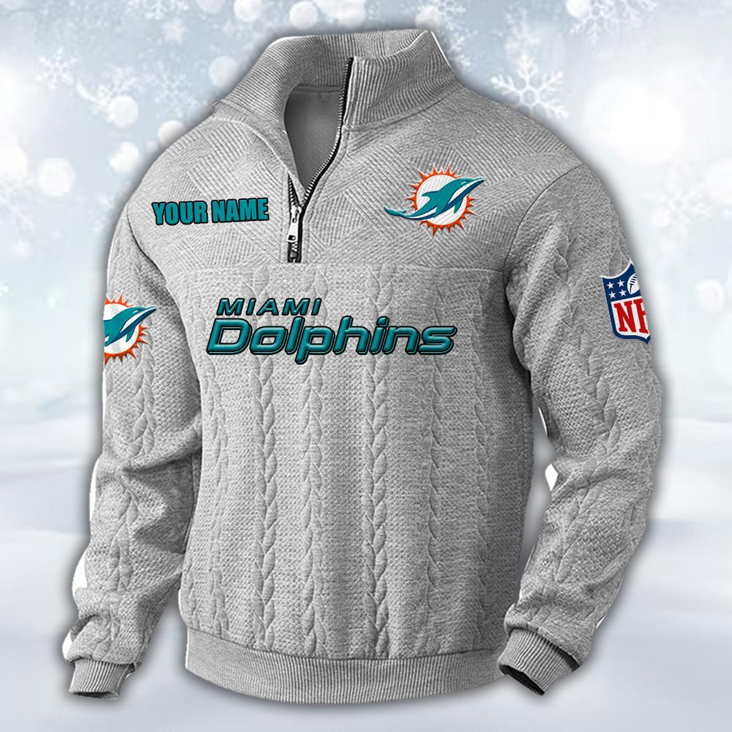 Premium MIA x NFL Cable Knit Quarter-Zip DATND TANTD